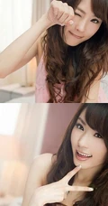 可爱长发可爱女生的搞怪室内照