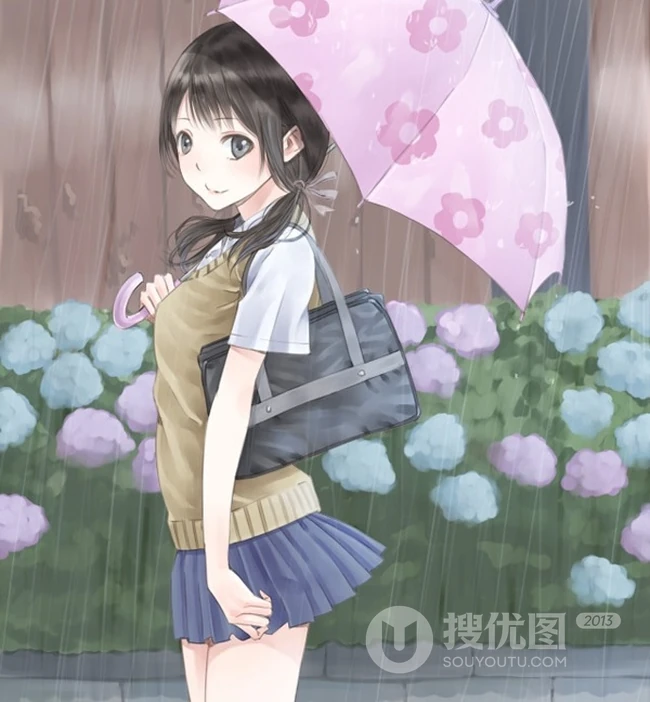 【小雨伞】二次元撑小雨伞唯美意境美图