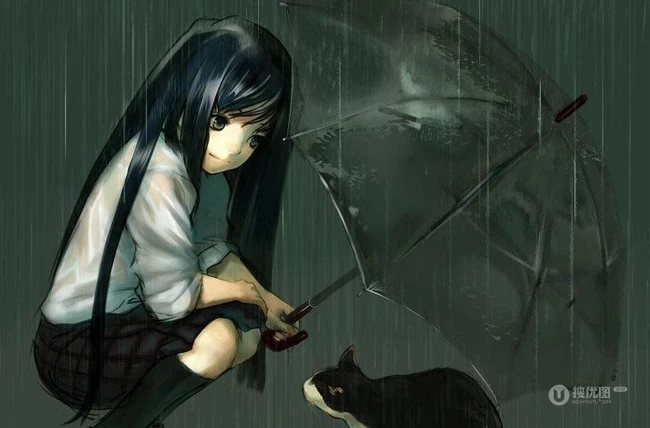 【小雨伞】二次元撑小雨伞唯美意境美图