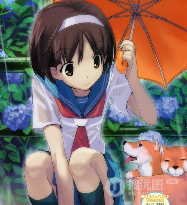【小雨伞】二次元撑小雨伞唯美意境美图