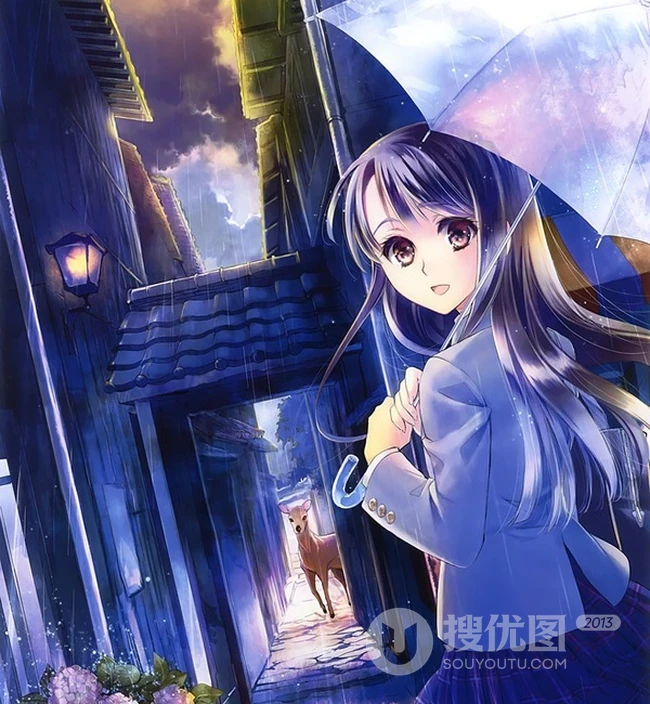 【小雨伞】二次元撑小雨伞唯美意境美图
