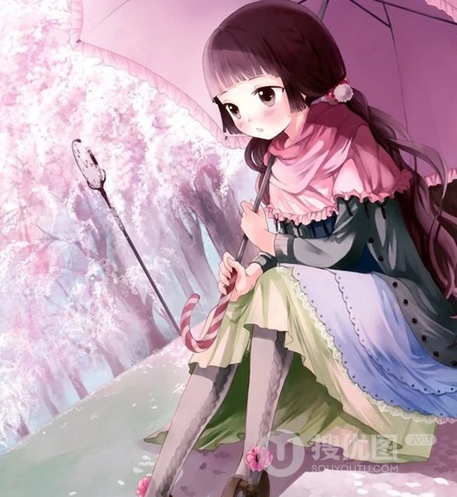 【小雨伞】二次元撑小雨伞唯美意境美图