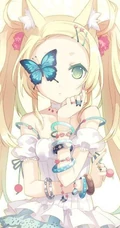 【蝴蝶飞】唯美蝴蝶少女插画图片