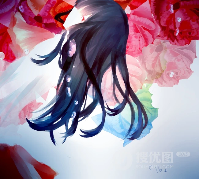 【蝴蝶飞】唯美蝴蝶少女插画图片