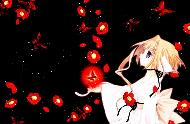 【蝴蝶飞】唯美蝴蝶少女插画图片