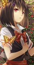 【蝴蝶飞】唯美蝴蝶少女插画图片