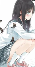 【蝴蝶飞】唯美蝴蝶少女插画图片
