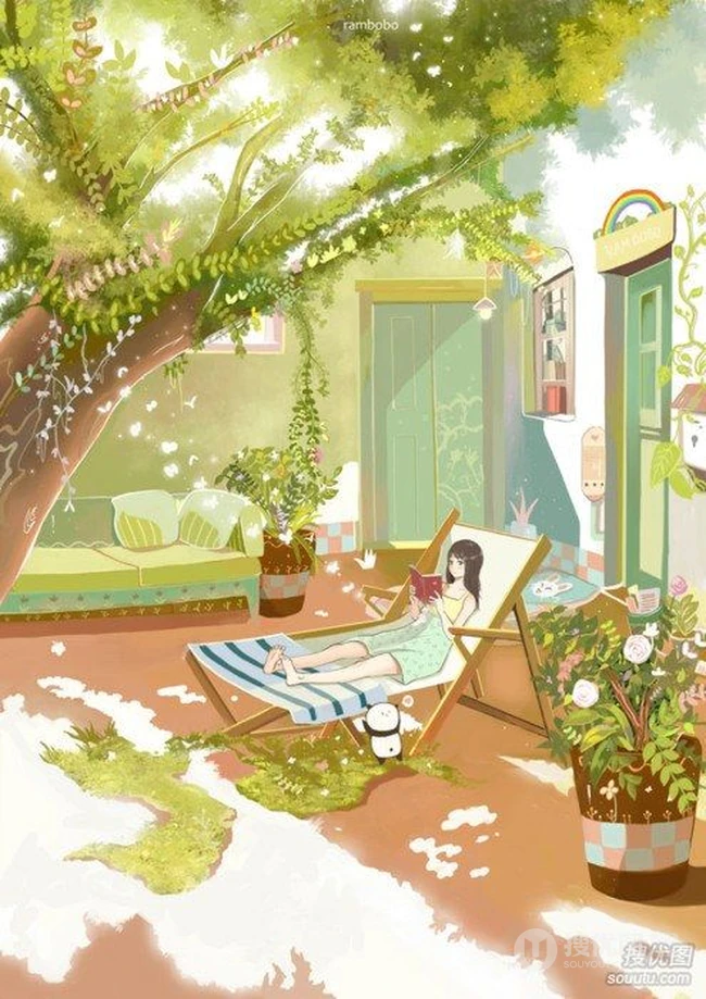 青葱岁月-女生治愈系超唯美插画背景图片 第3张