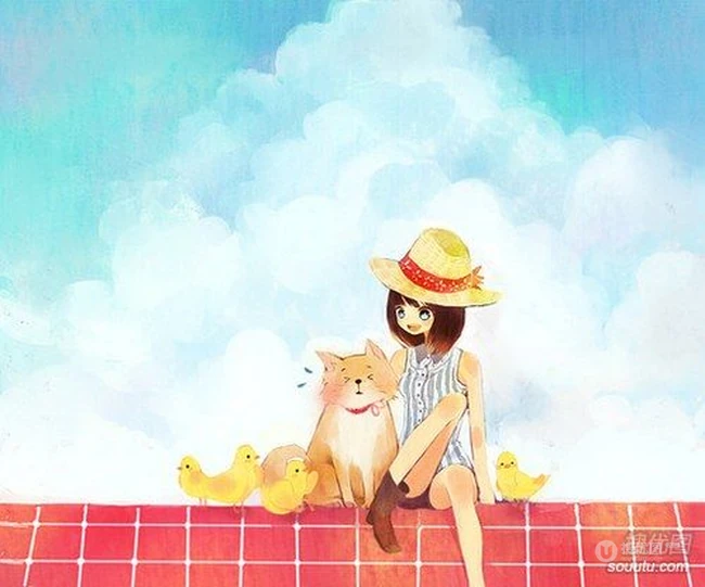 青葱岁月-女生治愈系超唯美插画背景图片 第5张