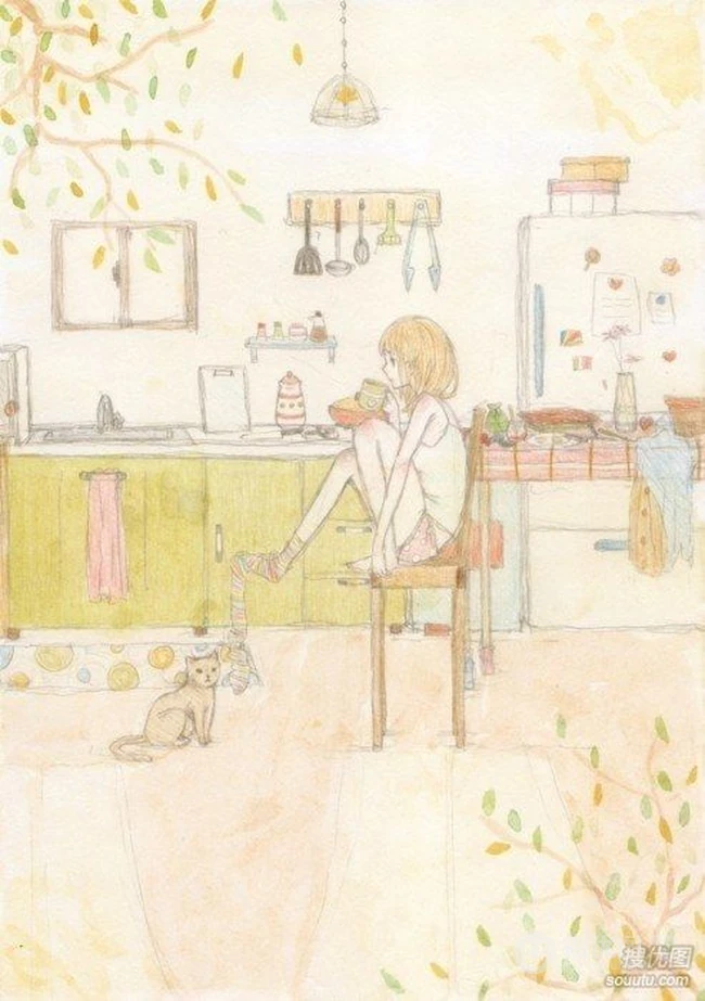 青葱岁月-女生治愈系超唯美插画背景图片 第10张