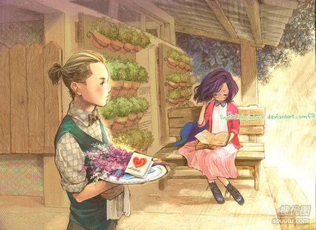 青葱岁月-女生治愈系超唯美插画背景图片 第7张