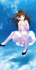 连衣裙少女，二次元梦幻唯美风风格
