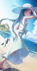 连衣裙少女，二次元梦幻唯美风风格