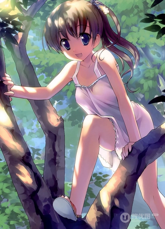 连衣裙少女，二次元梦幻唯美风风格
