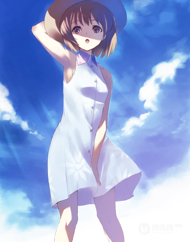 连衣裙少女，二次元梦幻唯美风风格