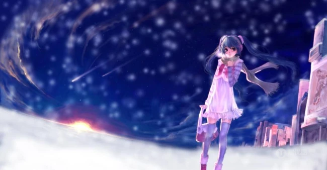 连衣裙少女，二次元梦幻唯美风风格