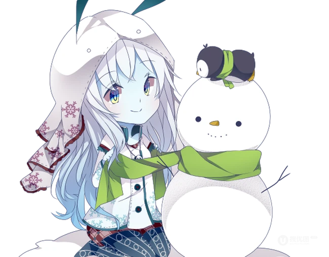 2+2萌少女 2只兔耳+2个可爱的大眼睛