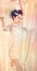 孙耀琦透明蕾丝连衣裙高清写真图片