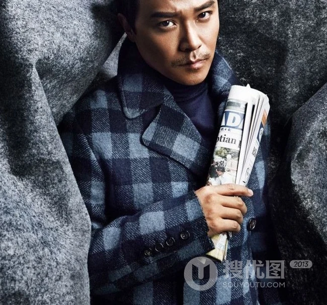 型男陈思诚胡子拉碴西装写真图片
