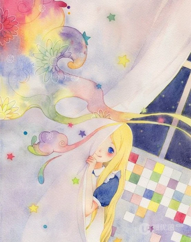 邻家女孩插画美图-邻家那个漂亮的女孩