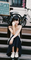 清纯萌妹米小仙女单车游玩街拍图片