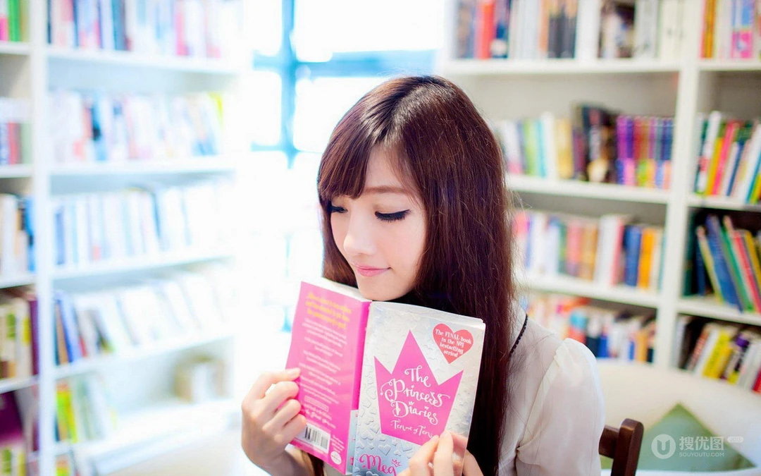 小清新书房美女壁纸