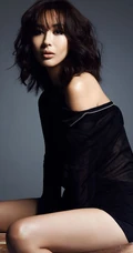 李菲儿低领气质连衣裙写真