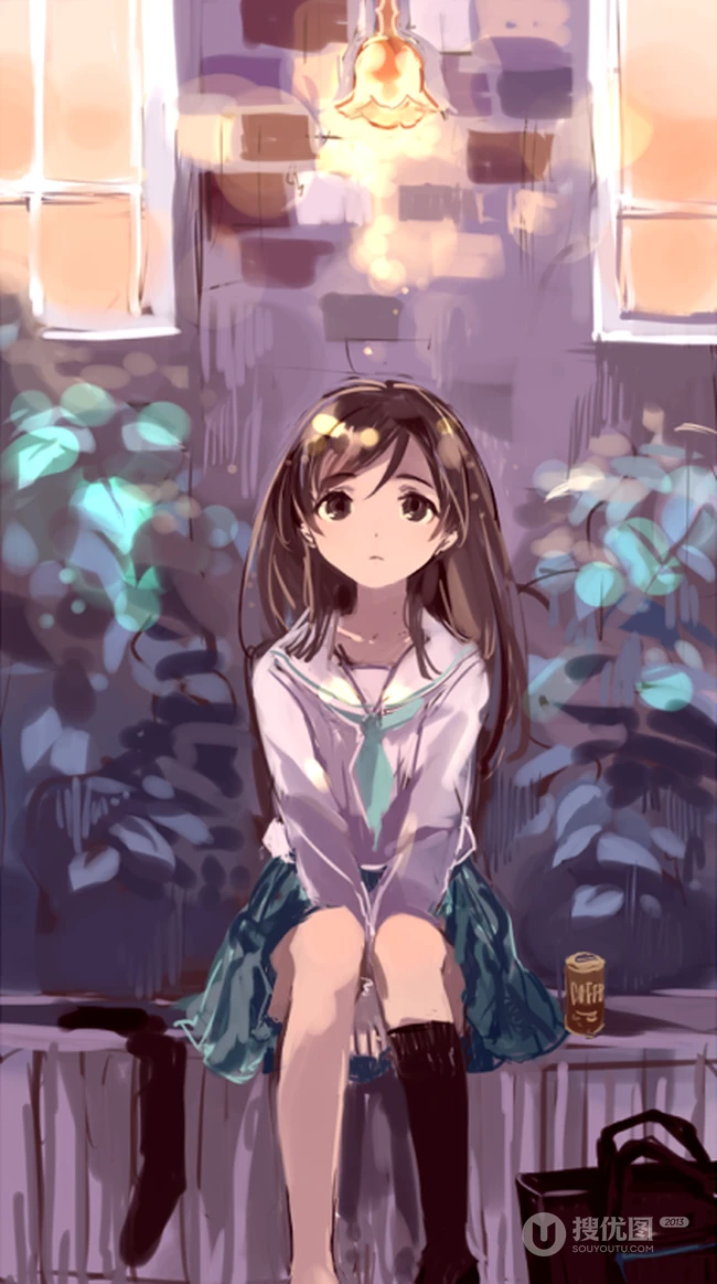 静夜的诗-二次元唯美动漫女孩插画