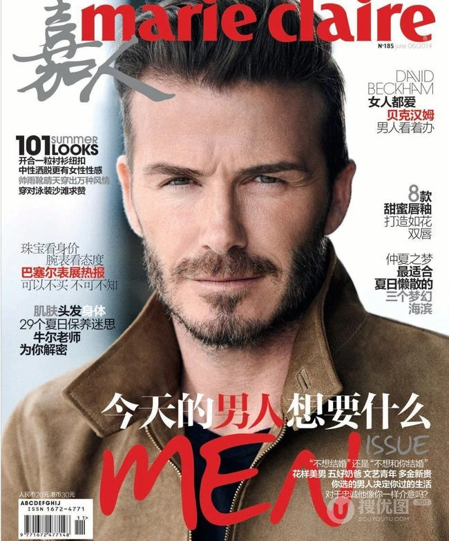 贝克汉姆黑白广告展熟男魅力图片