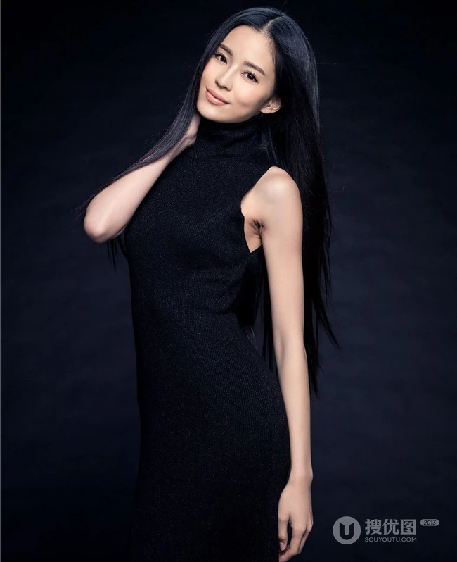 女明星温心高清图片 黑色优雅知性魅力