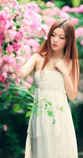花间-清纯女生花间唯美图片