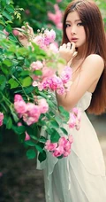 花间-清纯女生花间唯美图片