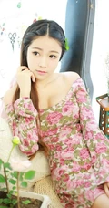 清新小碎花-气质连衣裙少女高清图片