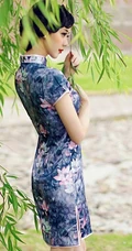 杨柳细腰-气质旗袍女生江边纯美图片
