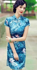 杨柳细腰-气质旗袍女生江边纯美图片