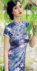 杨柳细腰-气质旗袍女生江边纯美图片
