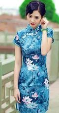 杨柳细腰-气质旗袍女生江边纯美图片