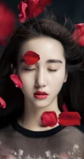 长发女生模特-神秘黑色另类图片写真