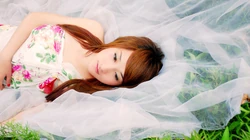 小清新美女踏春写真壁纸