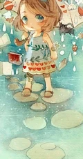 唯女生生手绘插画图片-最美的瞬间
