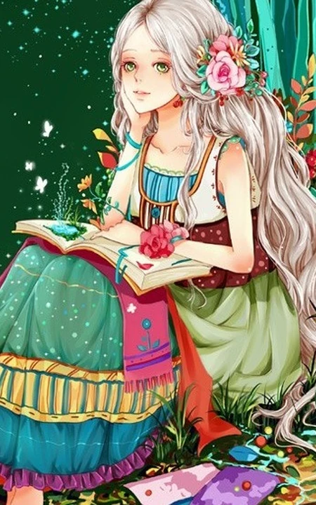 唯女生生手绘插画图片-最美的瞬间