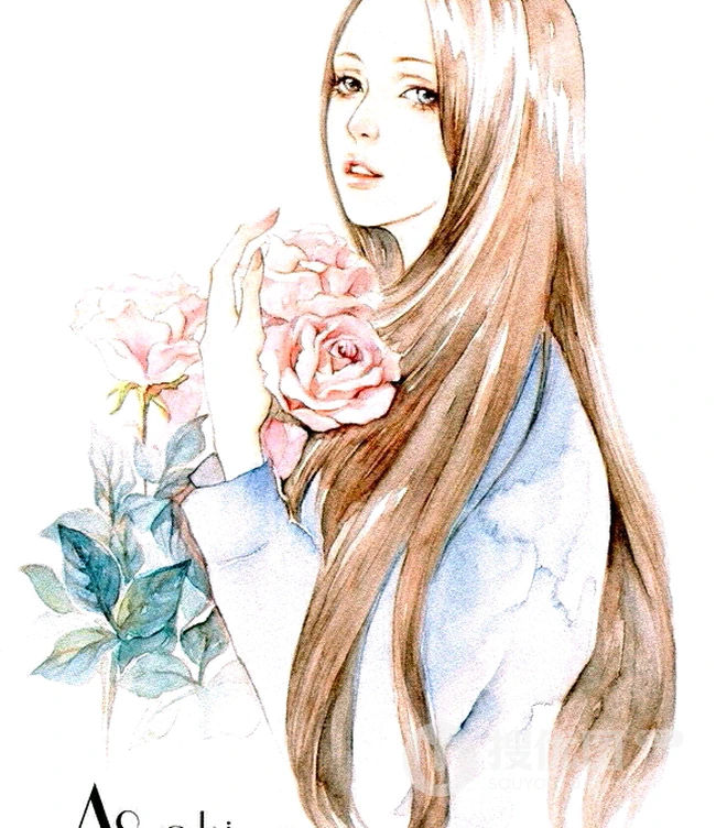 唯女生生手绘插画图片-最美的瞬间