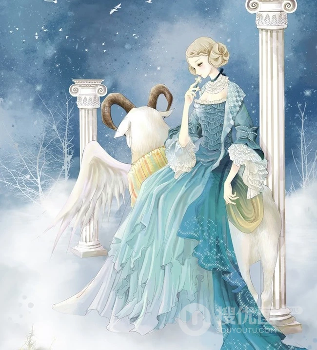 唯女生生手绘插画图片-最美的瞬间