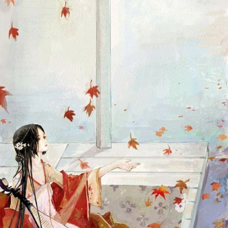 红色人物古风美图-红如胭脂红