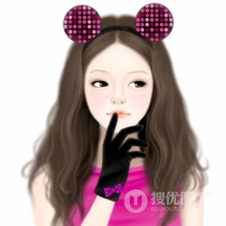 可爱韩版女孩插画QQ头像-超卡哇伊的韩系女孩插画