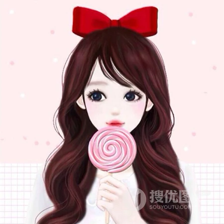 可爱韩版女孩插画QQ头像-超卡哇伊的韩系女孩插画