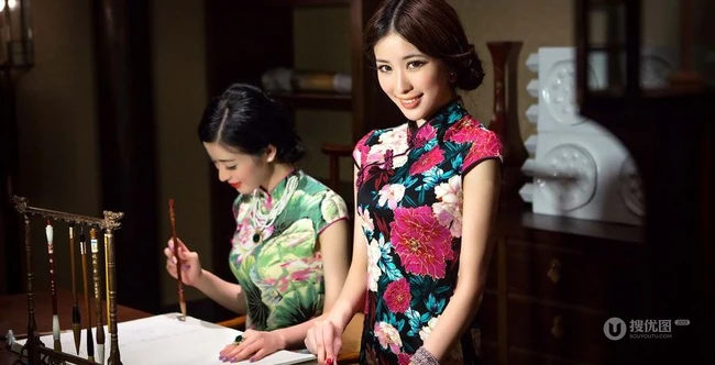 女生模特&ldquo;朱雯&rdquo;，&ldquo;朱静&rdquo;旗袍复古写真图片