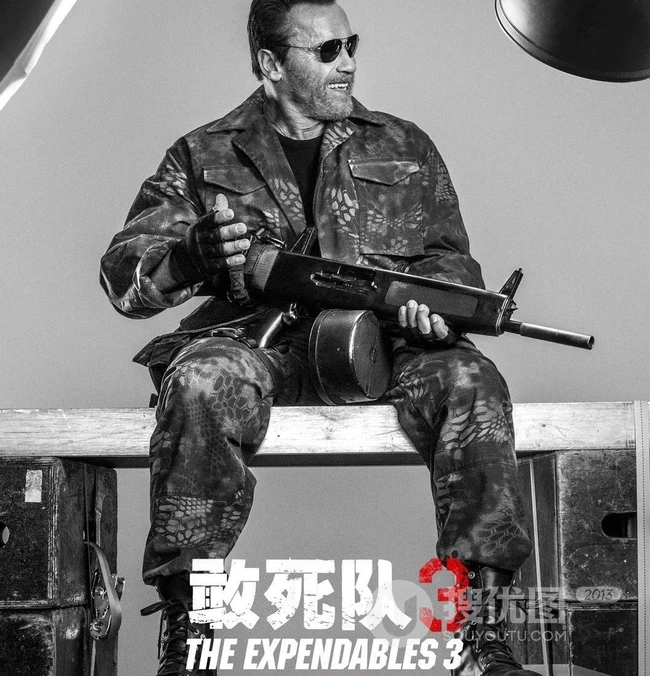 史泰龙《敢死队3》黑白人物超高清海报
