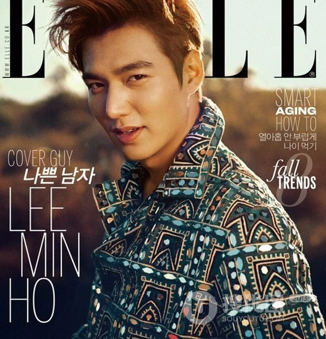 李敏镐《elle》杂志封面写真，身穿西装简约上阵