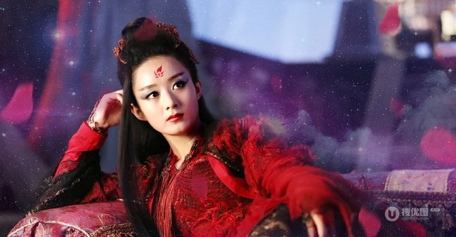 热播剧《花千骨》妖神出世剧照-赵丽颖冷艳红装不怒自威